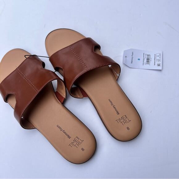 Time and Tru Women's Slip On Low Heel Sandals  NWT Sz 8 - Picture 4 of 13